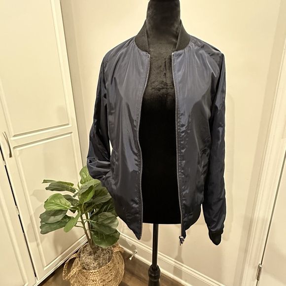 H&M Reversible Floral Nylon Track Jacket Women’s XS Multicolor Zip Lightweight - Picture 10 of 13